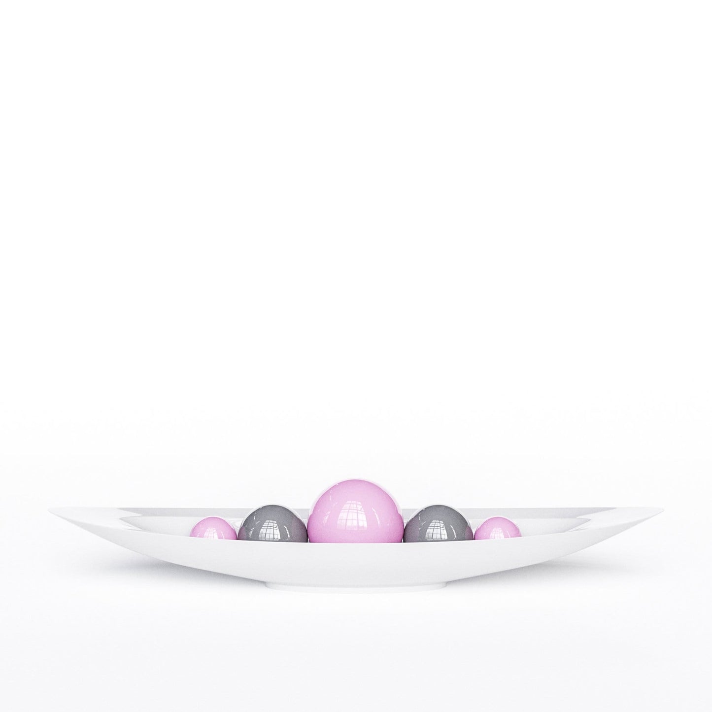 Ceramic Canoe & Five Balls Set - Plain Colors - Synchrony Art INC