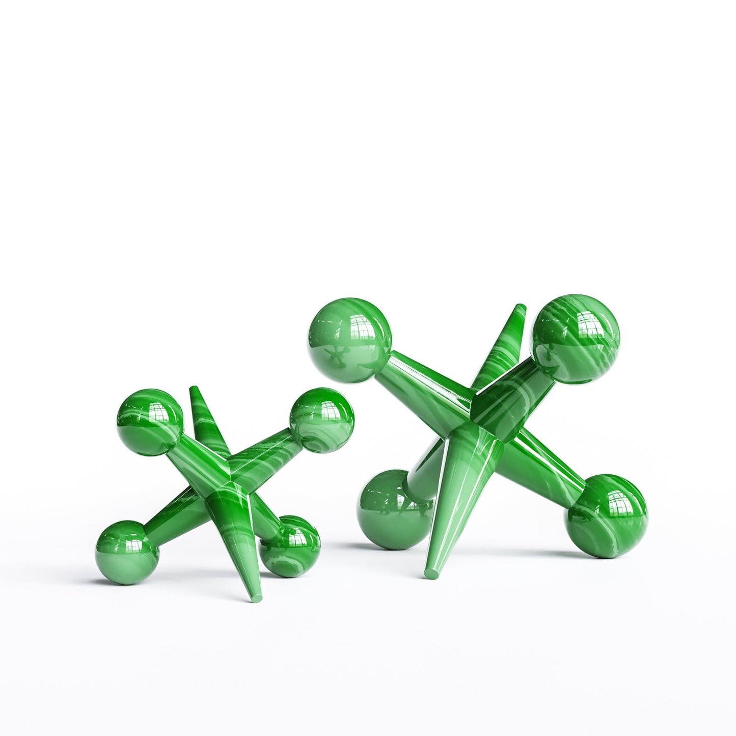 Ceramic Jack Set - Exotic Marbles - Synchrony Art INC