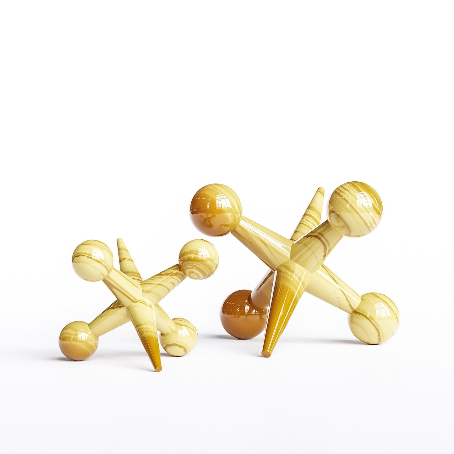 Ceramic Jack Set - Exotic Marbles - Synchrony Art INC
