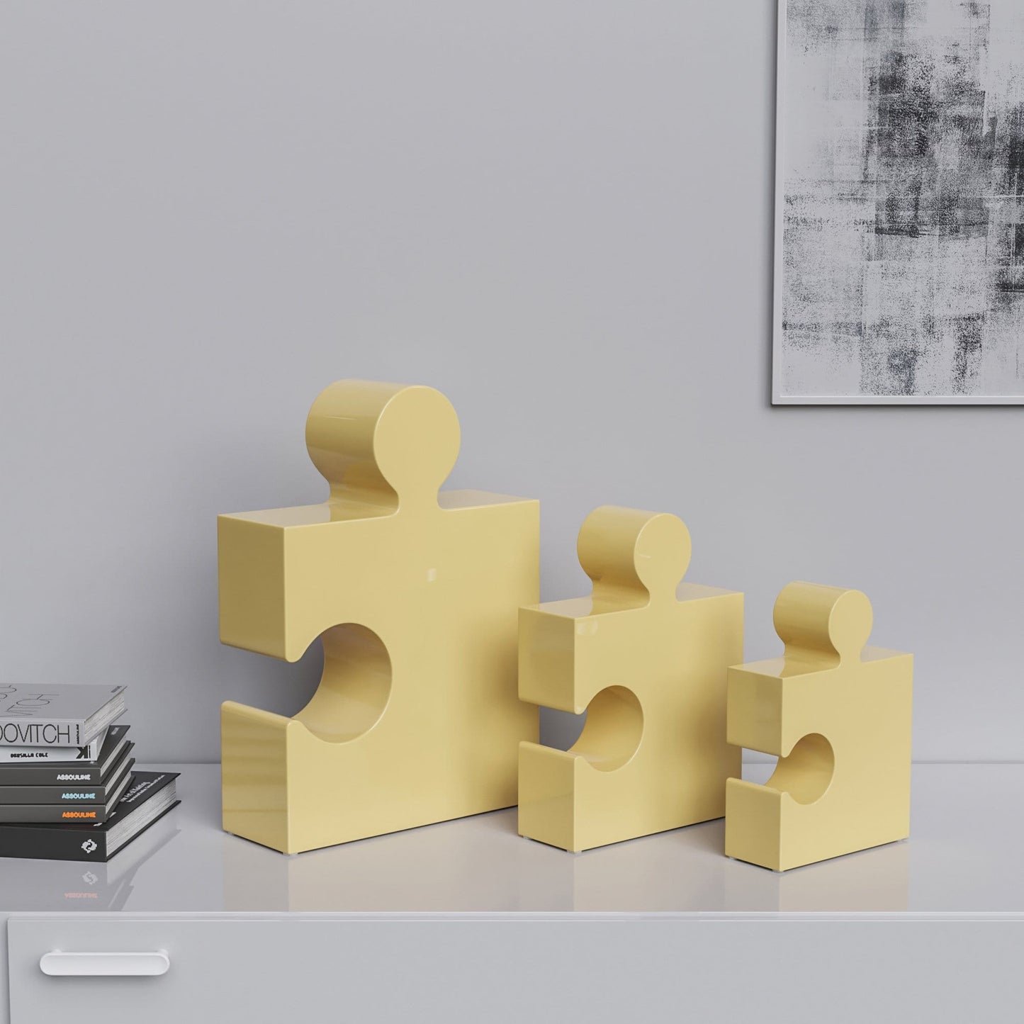 Ceramic Three Puzzles Set (Enhanced) - Plain Colors - Synchrony Art INC