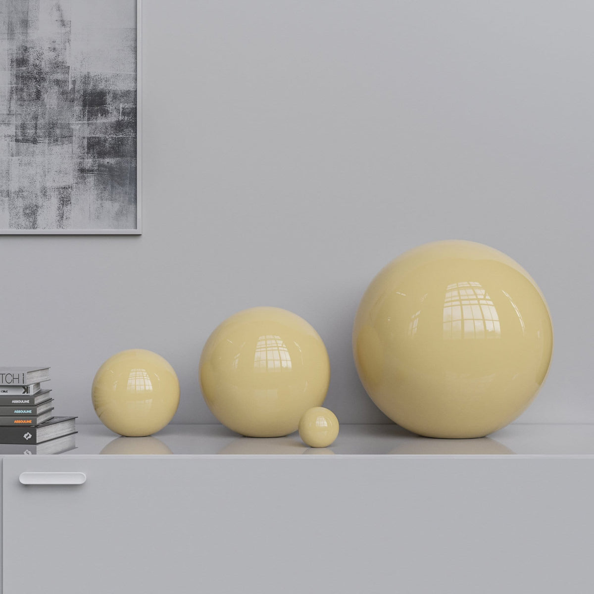 Ceramic Sphere Four Pieces Set - Plain Colors - Synchrony Art INC