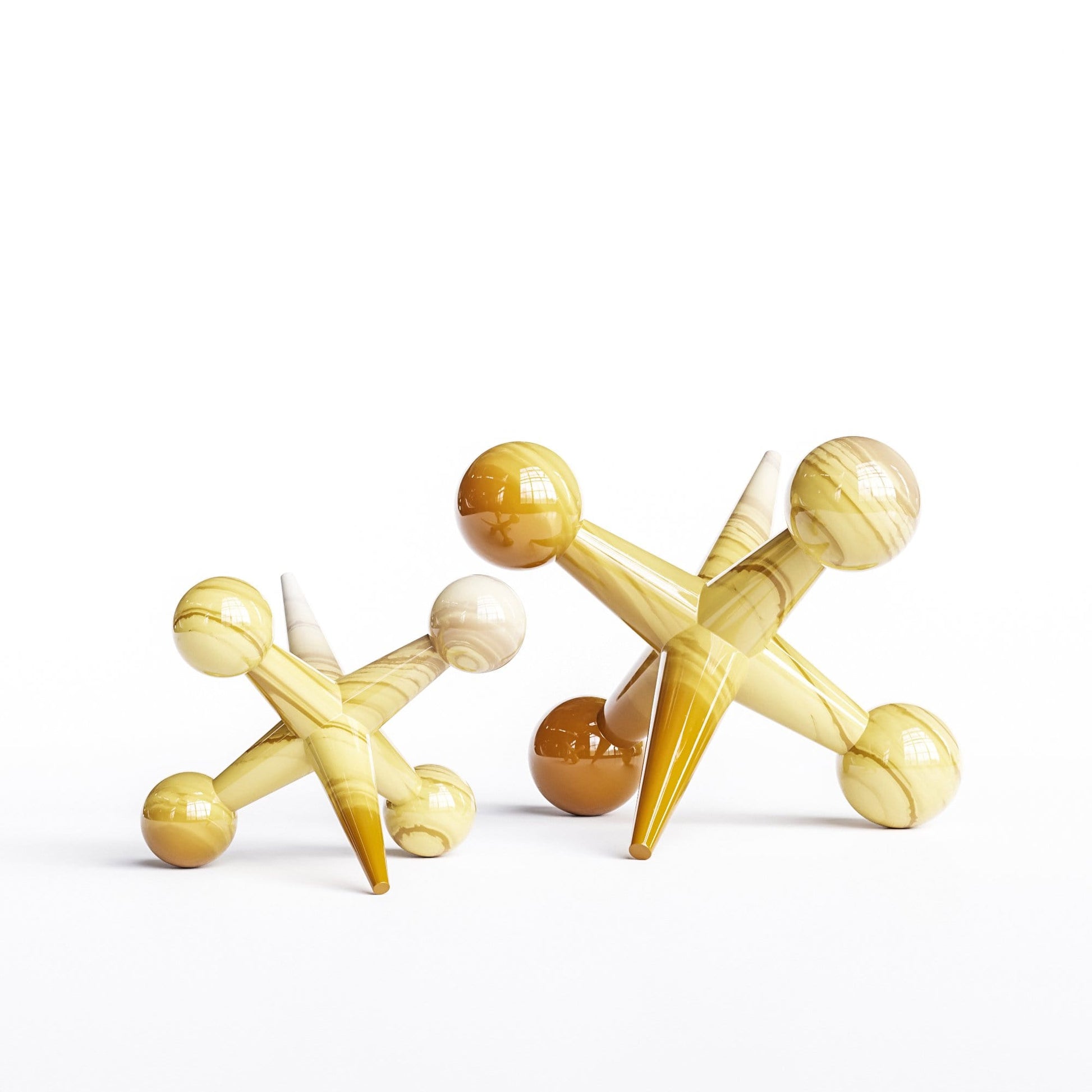 Ceramic Jack Set - Faded Marbles - Synchrony Art INC