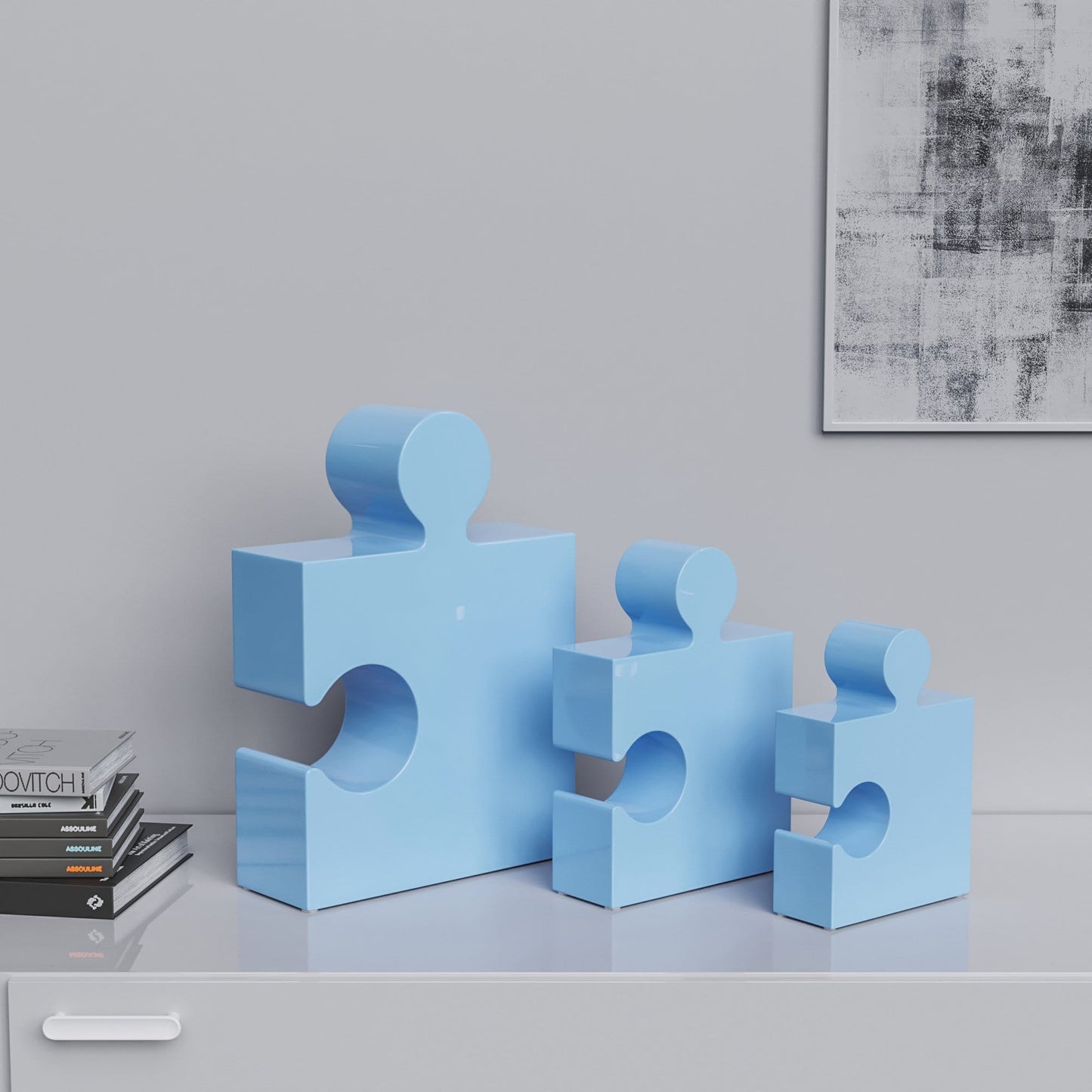 Ceramic Three Puzzles Set (Enhanced) - Plain Colors - Synchrony Art INC