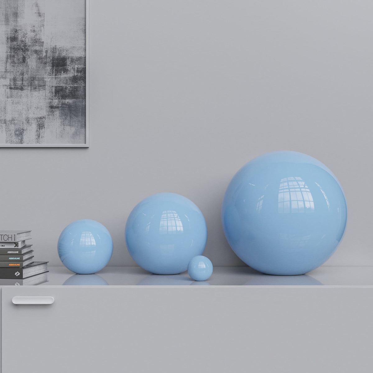 Ceramic Sphere Four Pieces Set - Plain Colors - Synchrony Art INC