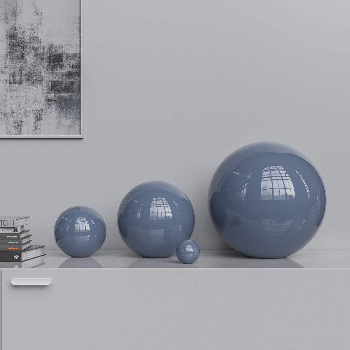 Ceramic Sphere Four Pieces Set - Plain Colors - Synchrony Art INC