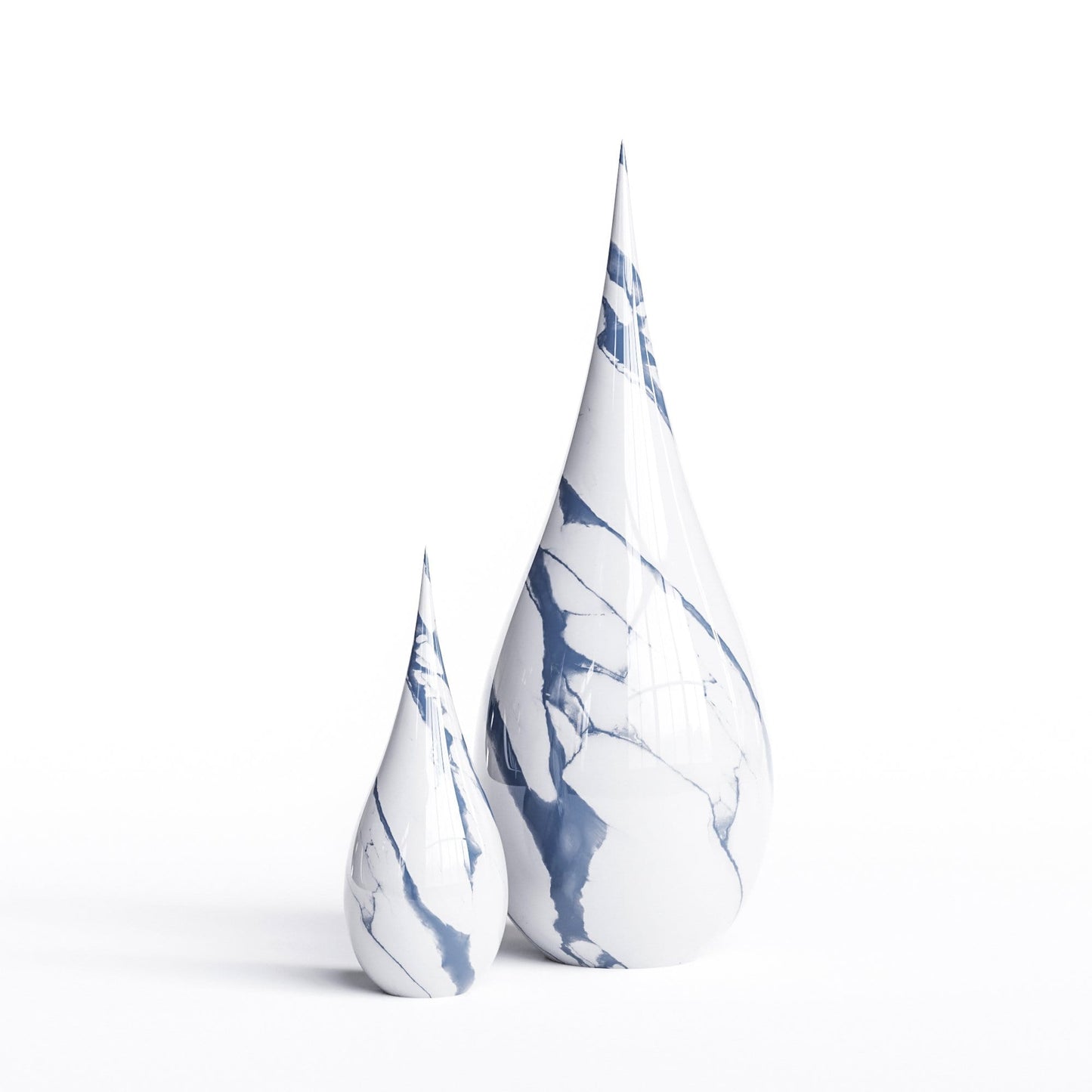 Ceramic Drop Set - White Marbles - Synchrony Art INC