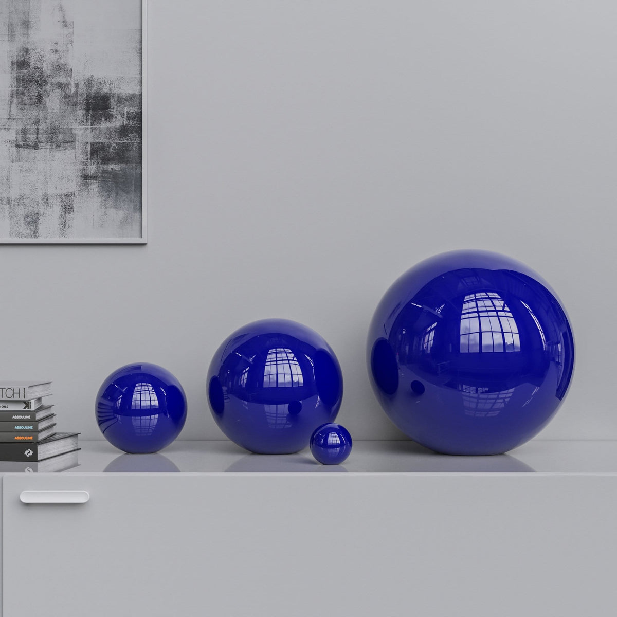 Ceramic Sphere Four Pieces Set - Plain Colors - Synchrony Art INC