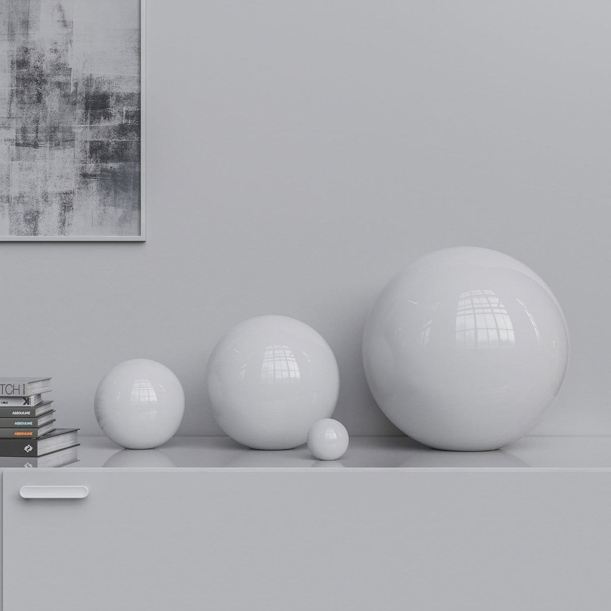 Ceramic Sphere Four Pieces Set - Plain Colors - Synchrony Art INC
