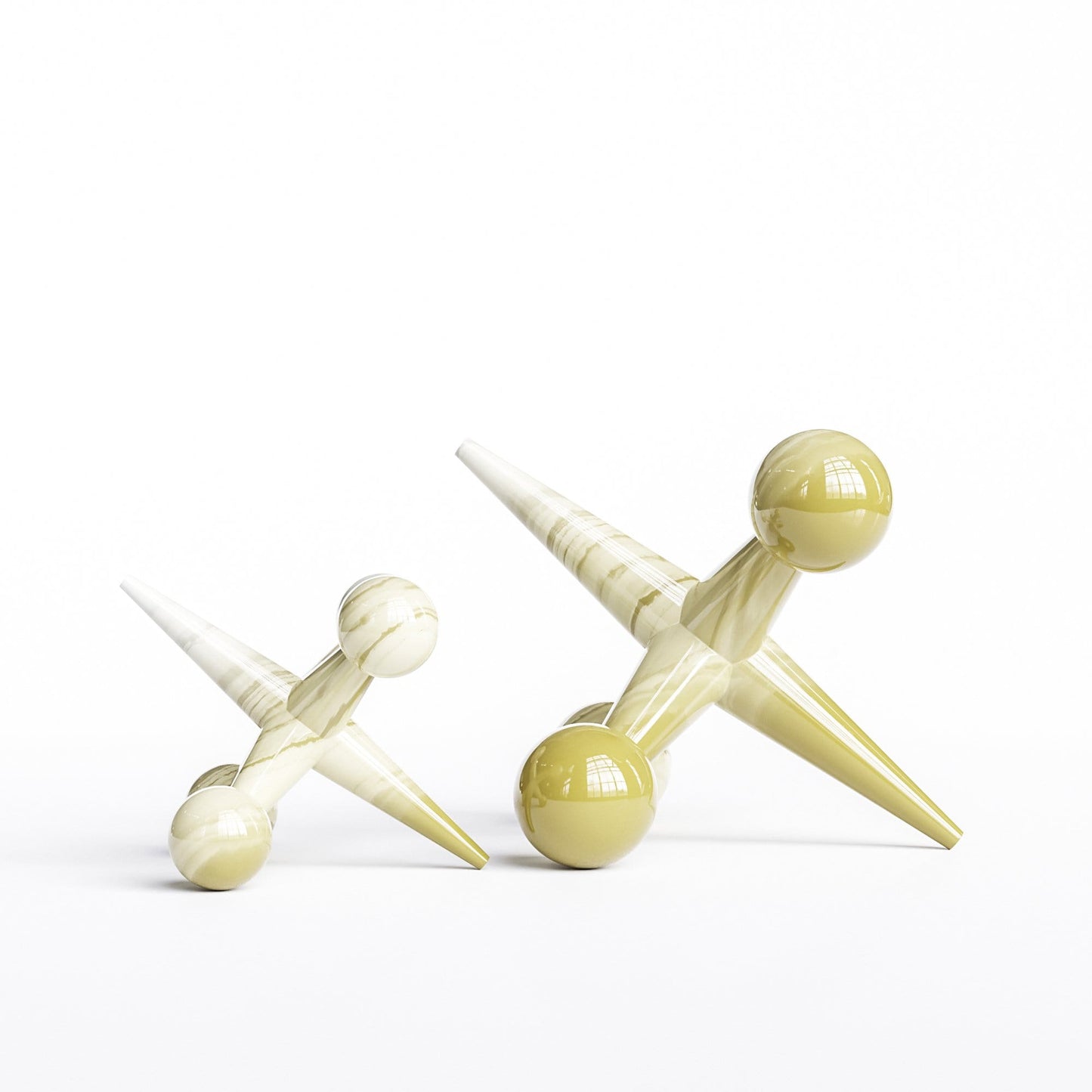 Ceramic Jack Set - Faded Marbles - Synchrony Art INC