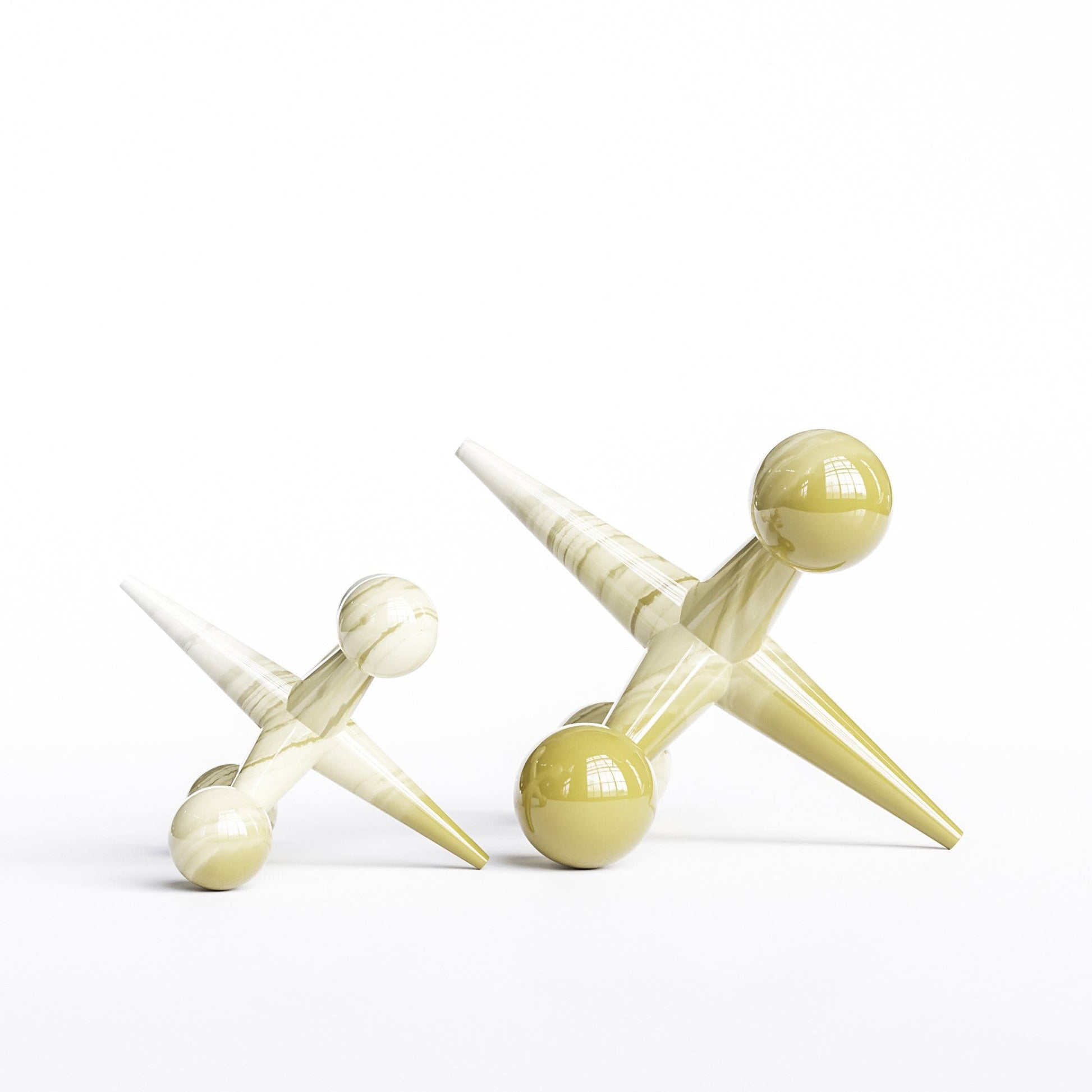 Ceramic Jack Set - Faded Marbles - Synchrony Art INC