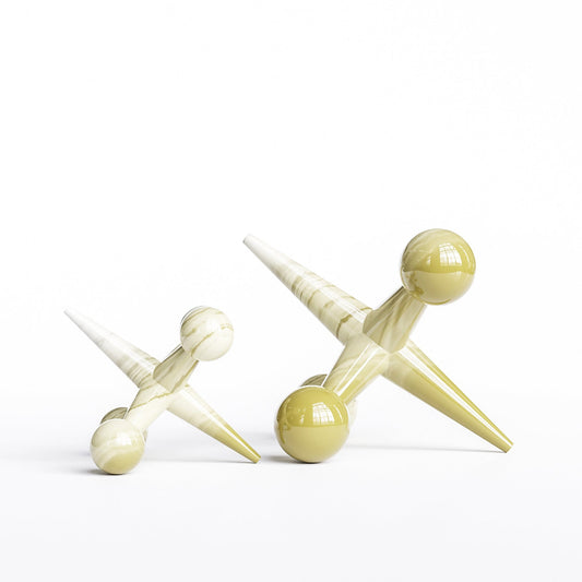 Ceramic Jack Set - Faded Marbles - Synchrony Art INC