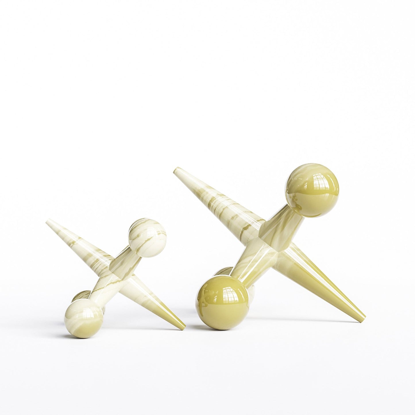 Ceramic Jack Set - Exotic Marbles - Synchrony Art INC