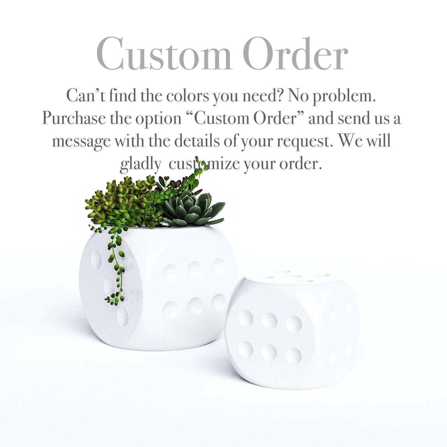 Ceramic Dice & Plants Set - Color Marbles - Synchrony Art INC