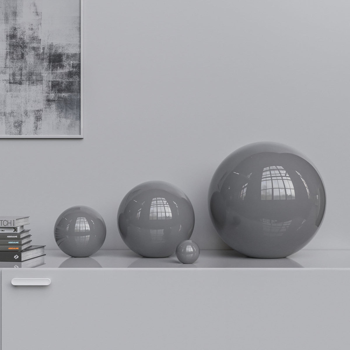 Ceramic Sphere Four Pieces Set - Plain Colors - Synchrony Art INC