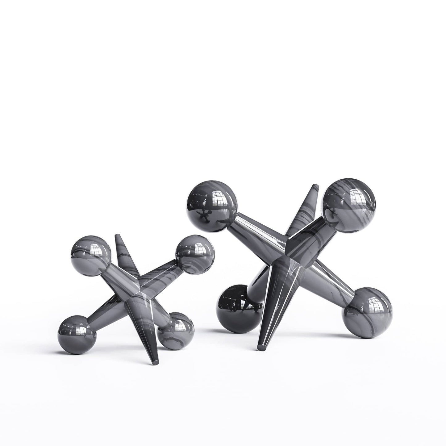 Ceramic Jack Set - Exotic Marbles - Synchrony Art INC