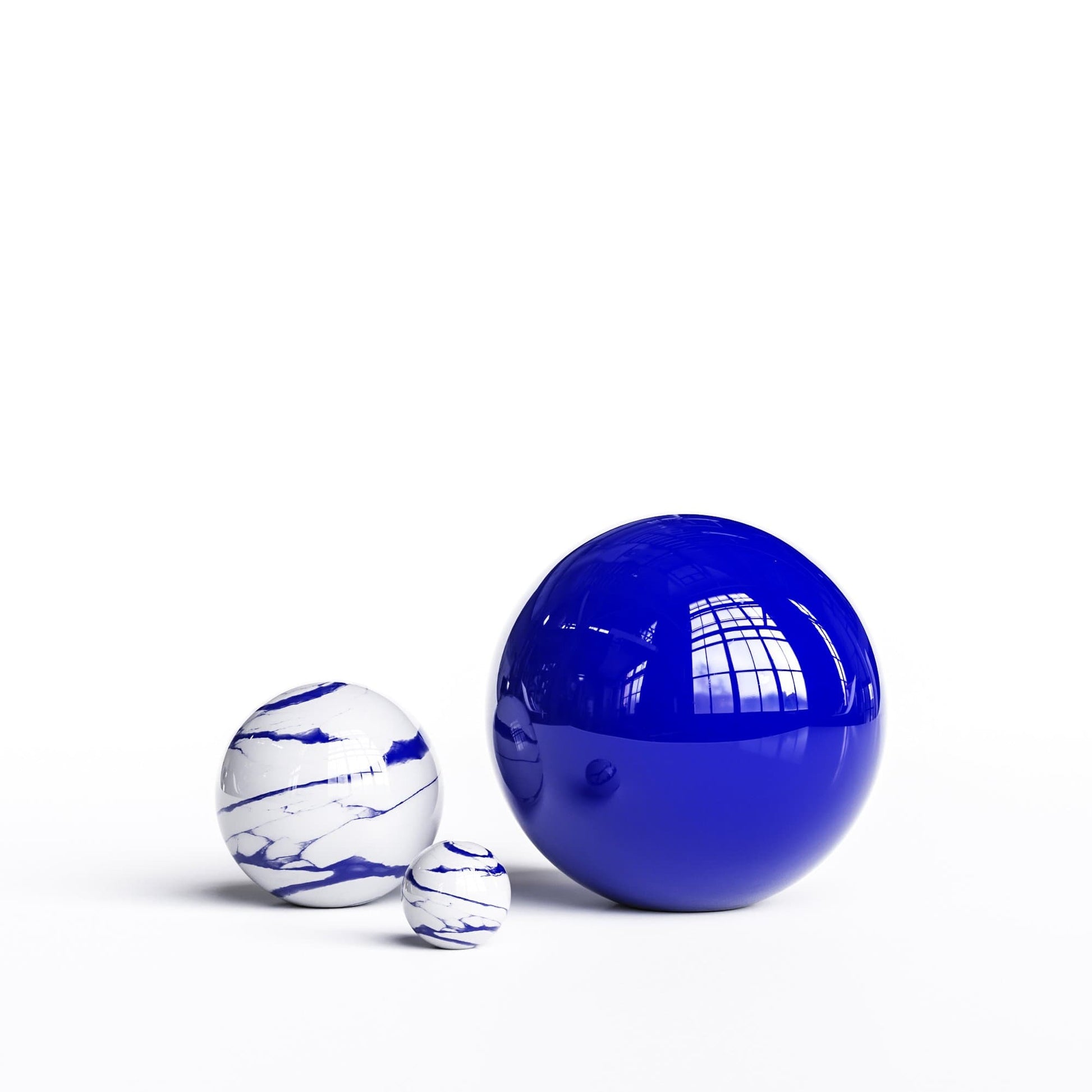 Ceramic Spheres - Three Pieces Set - Marbles & Colors - Synchrony Art INC