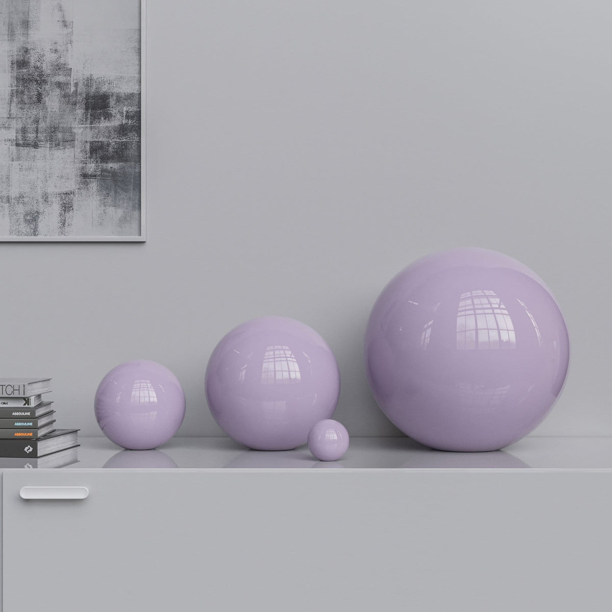 Ceramic Sphere Four Pieces Set - Plain Colors - Synchrony Art INC