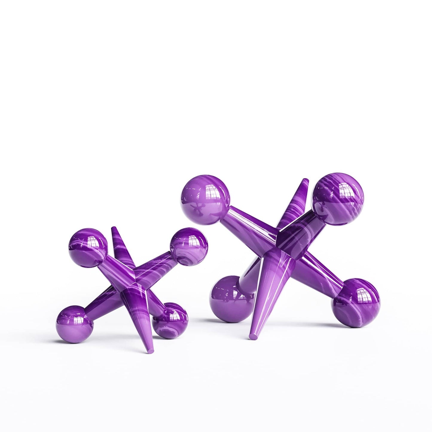 Ceramic Jack Set - Exotic Marbles - Synchrony Art INC