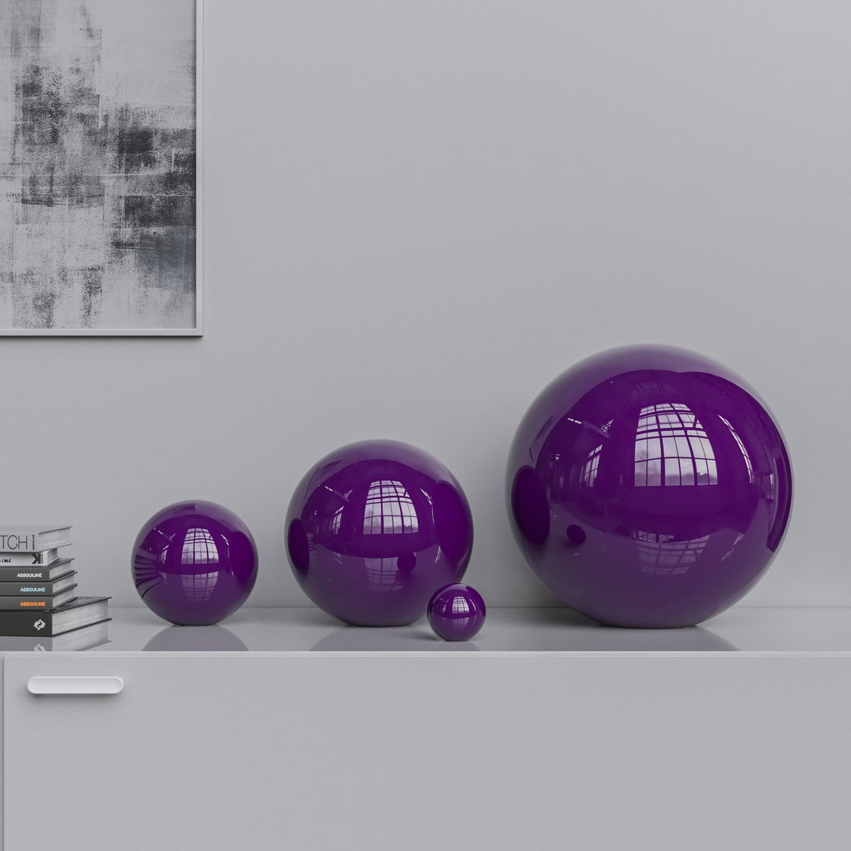 Ceramic Sphere Four Pieces Set - Plain Colors - Synchrony Art INC