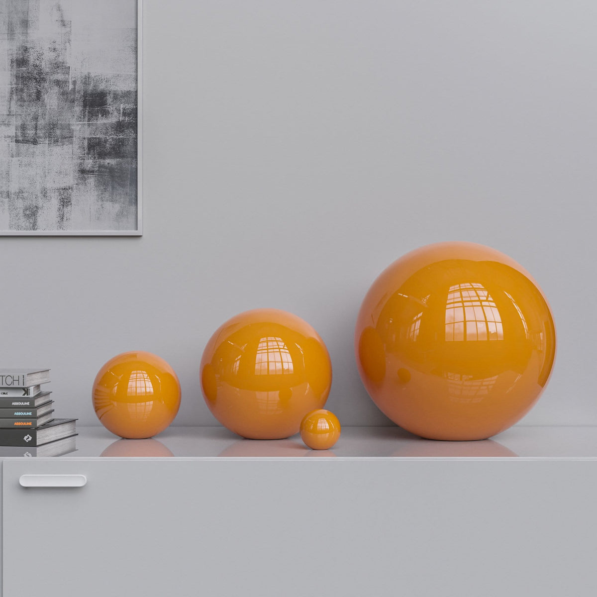 Ceramic Sphere Four Pieces Set - Plain Colors - Synchrony Art INC