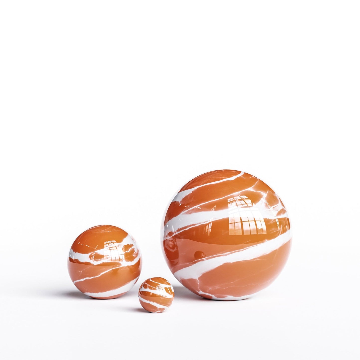 Ceramic Spheres - Three Pieces Set - Color Marbles - Synchrony Art INC
