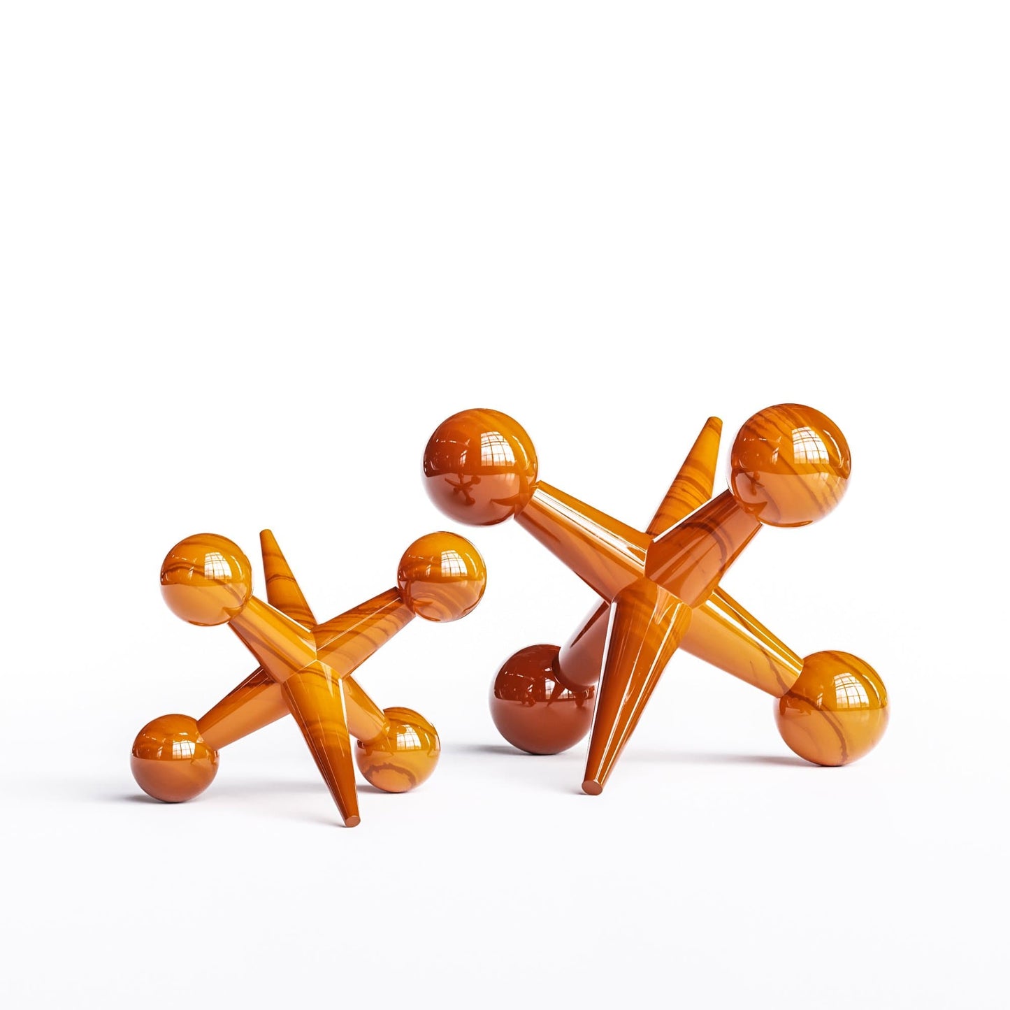 Ceramic Jack Set - Exotic Marbles - Synchrony Art INC