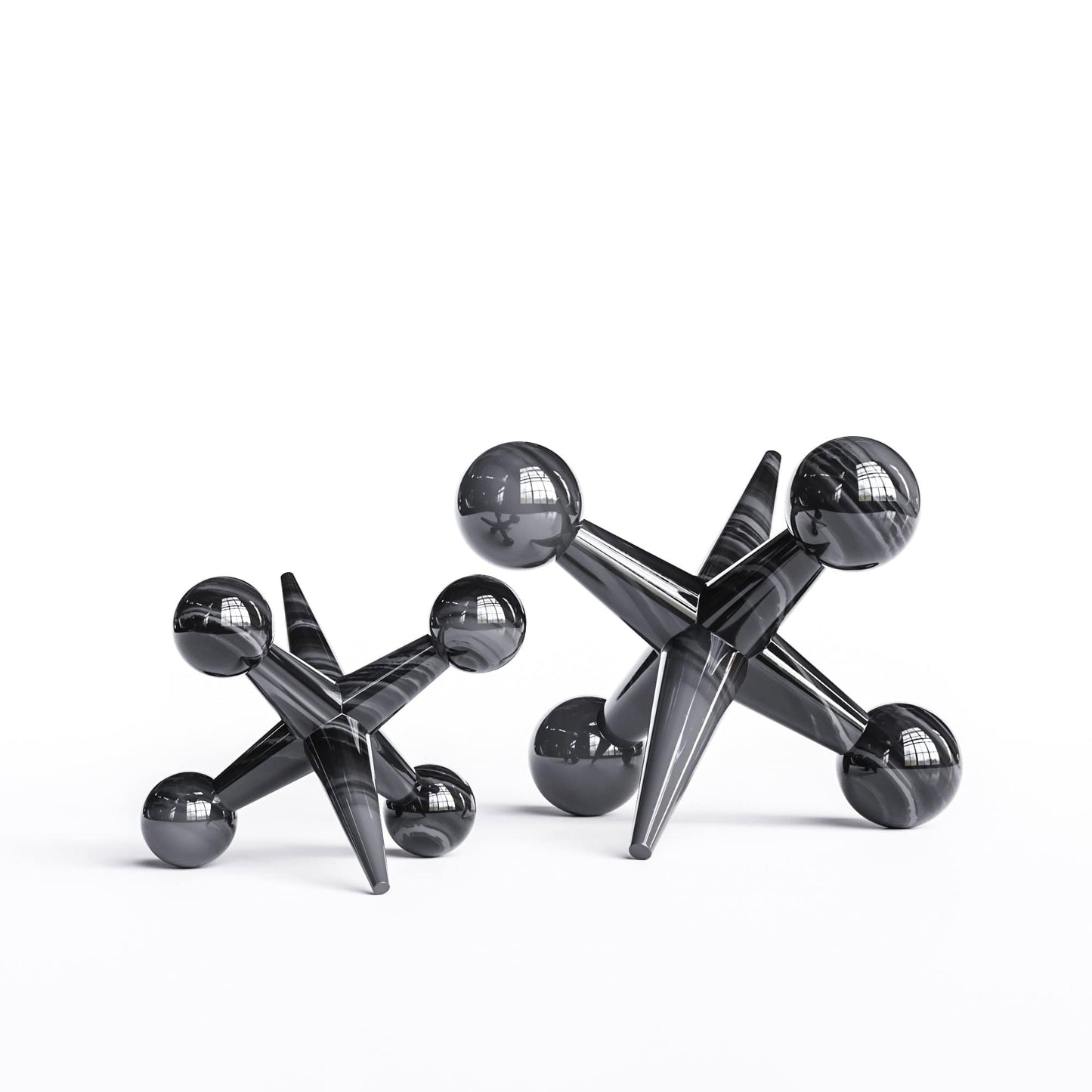 Ceramic Jack Set - Exotic Marbles - Synchrony Art INC