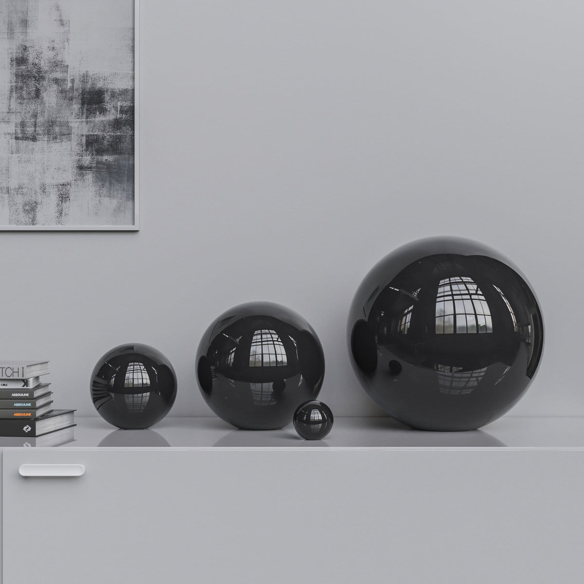 Ceramic Sphere Four Pieces Set - Plain Colors - Synchrony Art INC