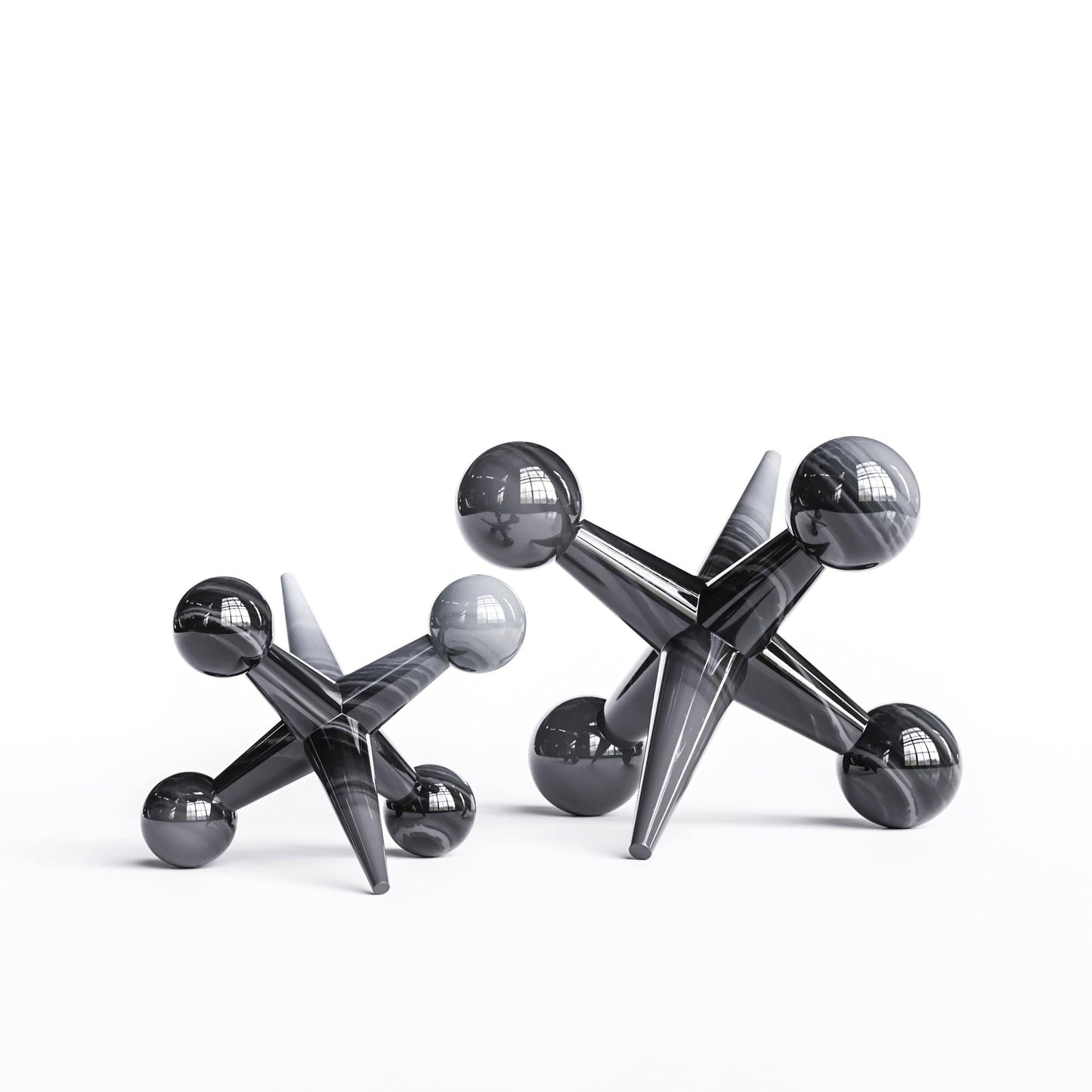 Ceramic Jack Set - Faded Marbles - Synchrony Art INC