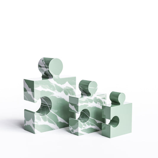 Ceramic Three Puzzles Set (Enhanced) - Marble Colors - Synchrony Art INC