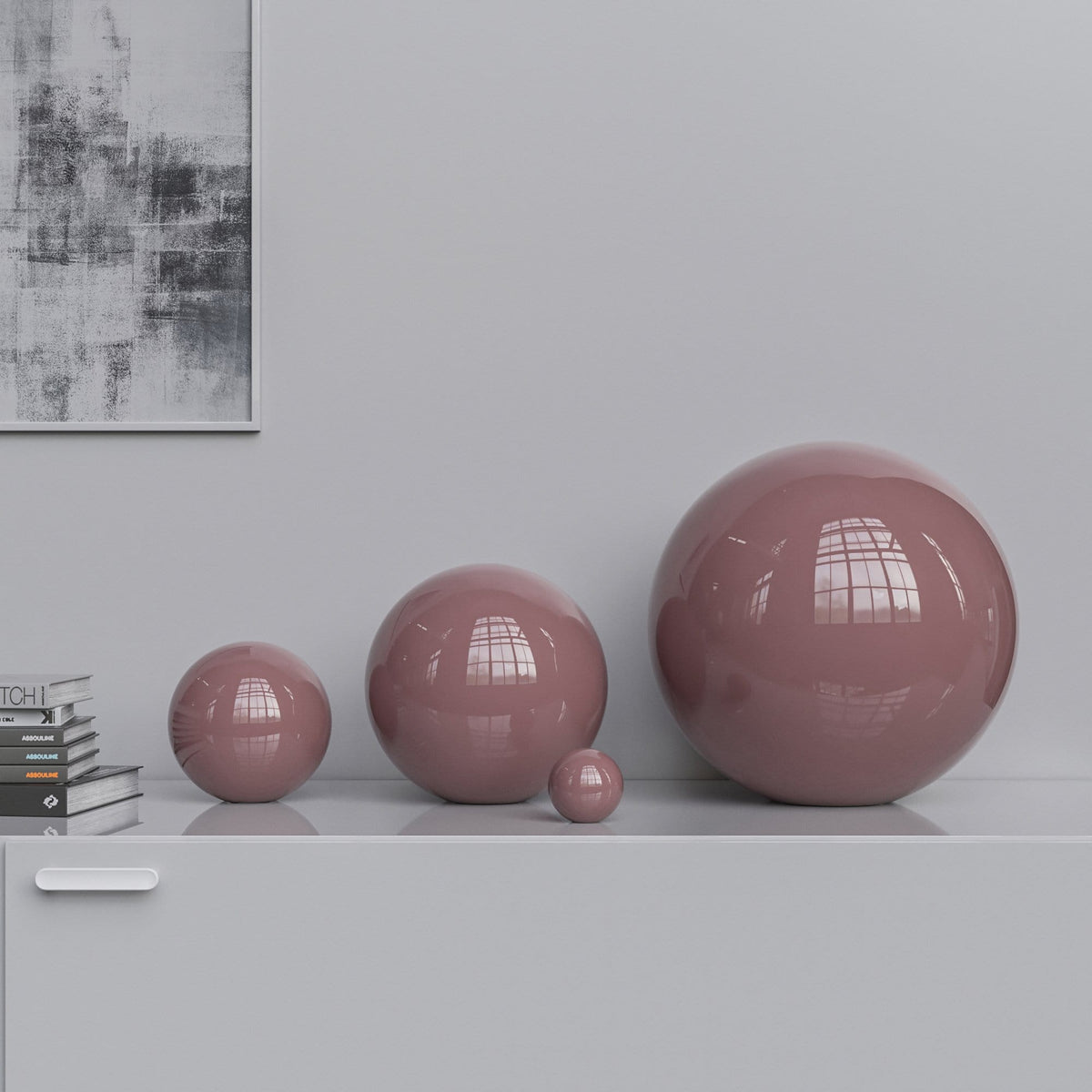 Ceramic Sphere Four Pieces Set - Plain Colors - Synchrony Art INC