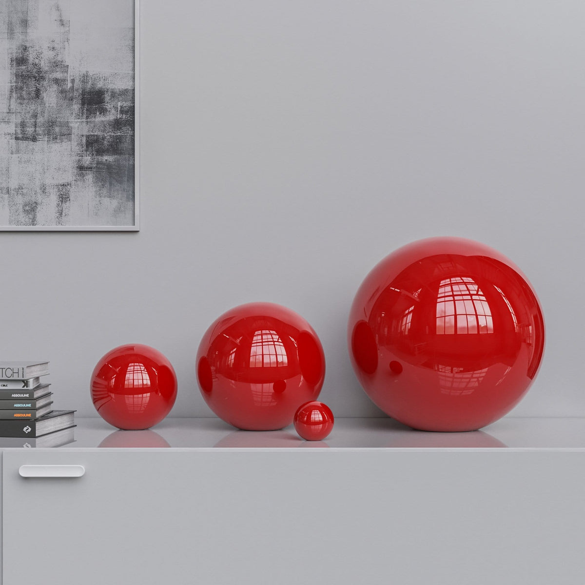 Ceramic Sphere Four Pieces Set - Plain Colors - Synchrony Art INC