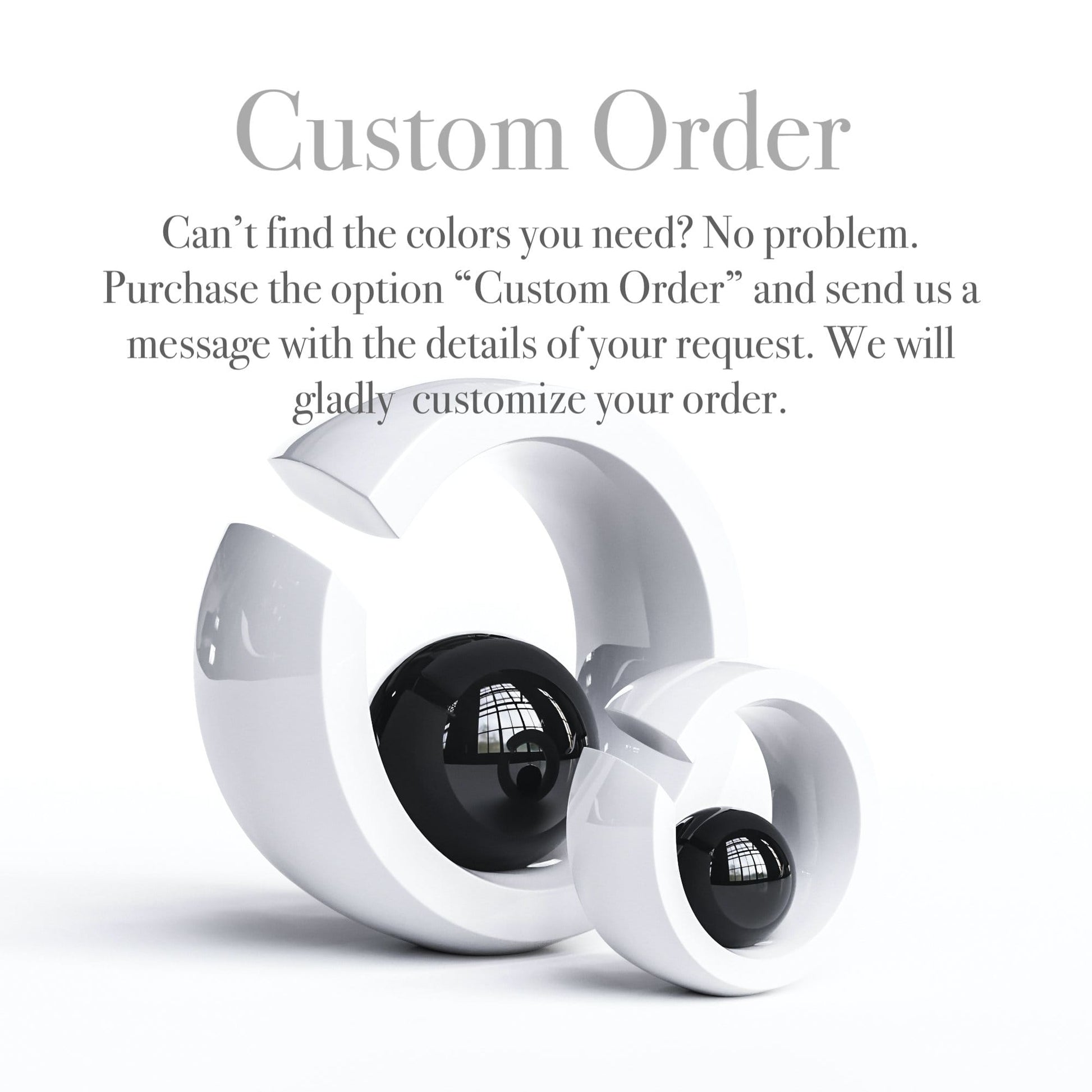 Ceramic Rings & Ball Set - White Marbles - Synchrony Art INC