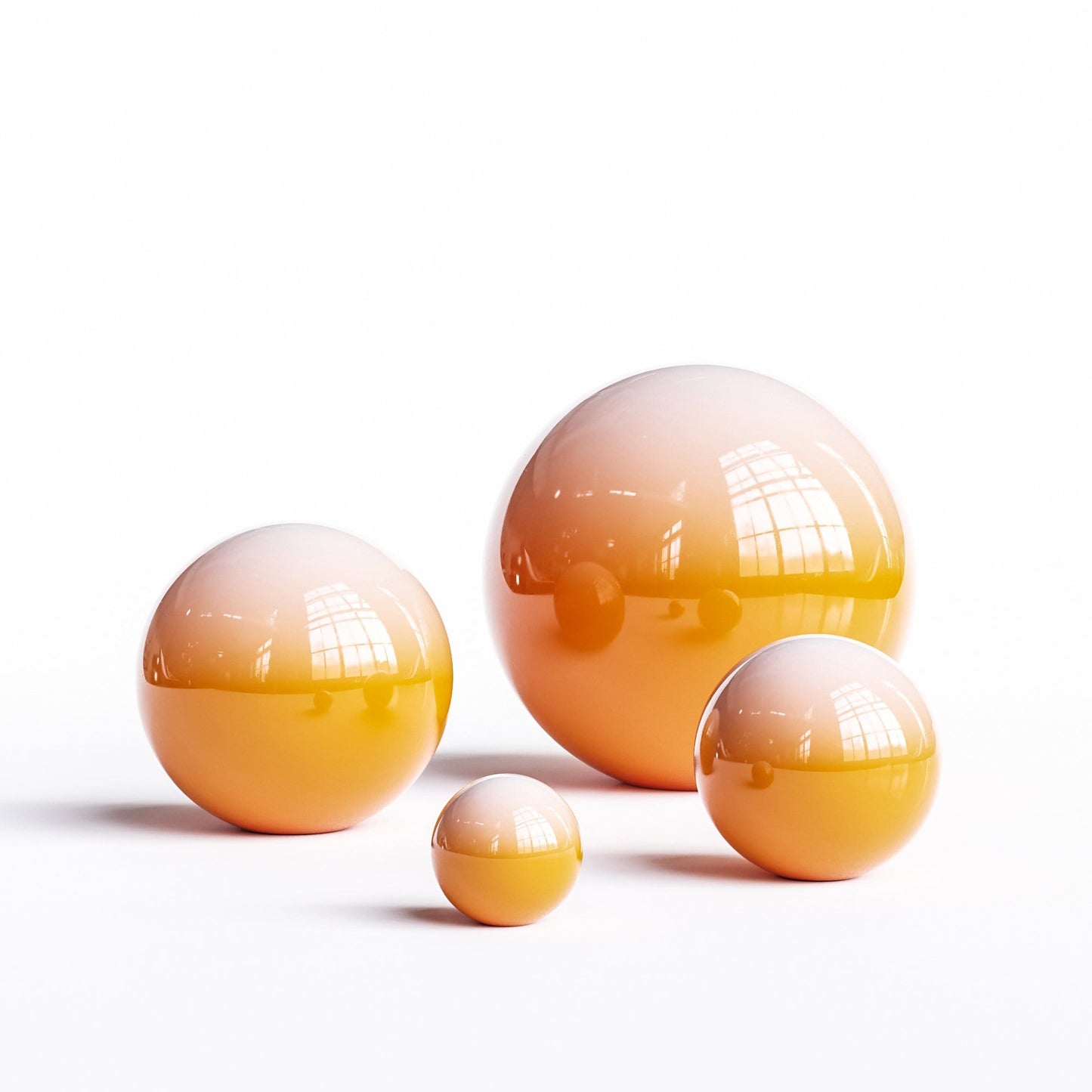 Ceramic Sphere Four Pieces Set - Faded Colors - Synchrony Art INC