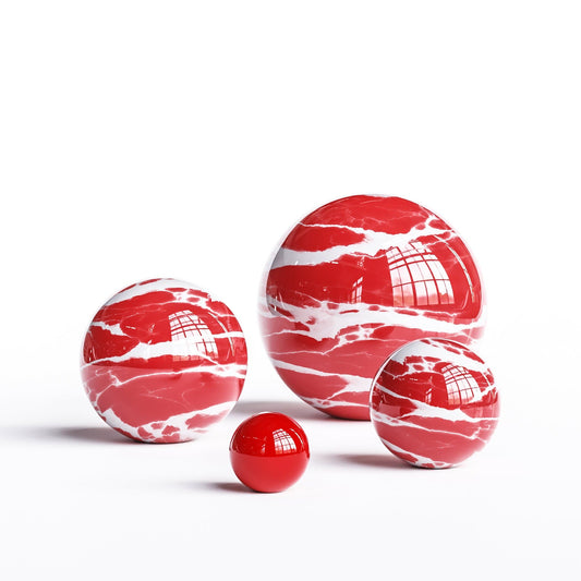 Ceramic Sphere Four Pieces Set - Color Marbles - Synchrony Art INC