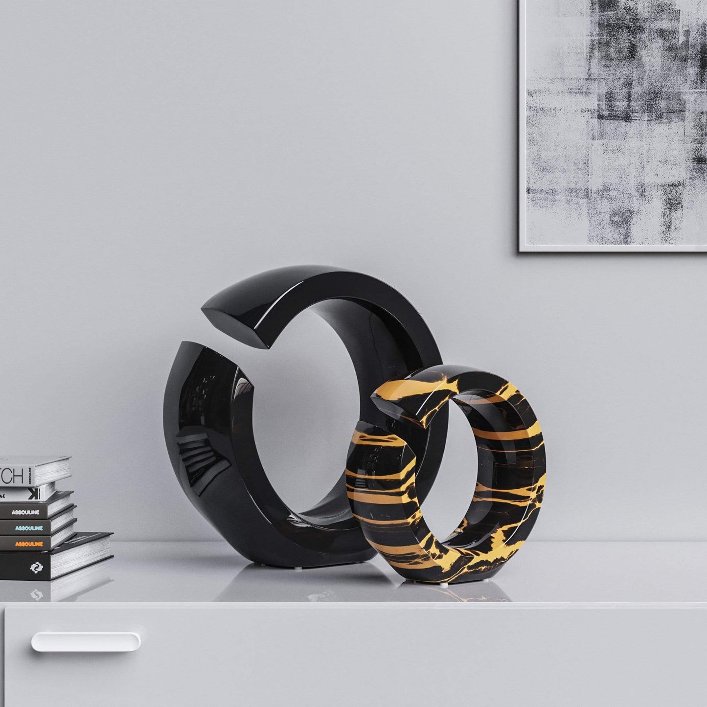 Ceramic Ring Set - Plain & Marbles - Synchrony Art INC