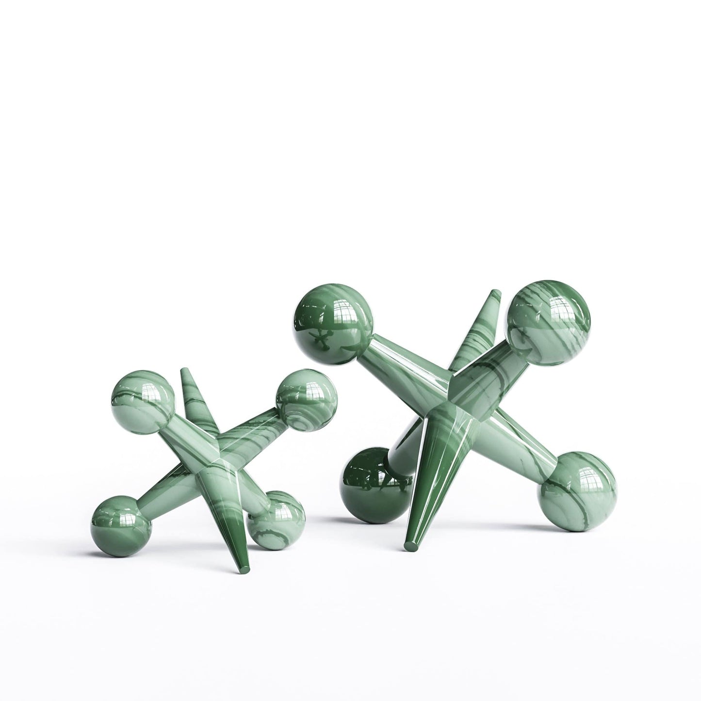 Ceramic Jack Set - Exotic Marbles - Synchrony Art INC