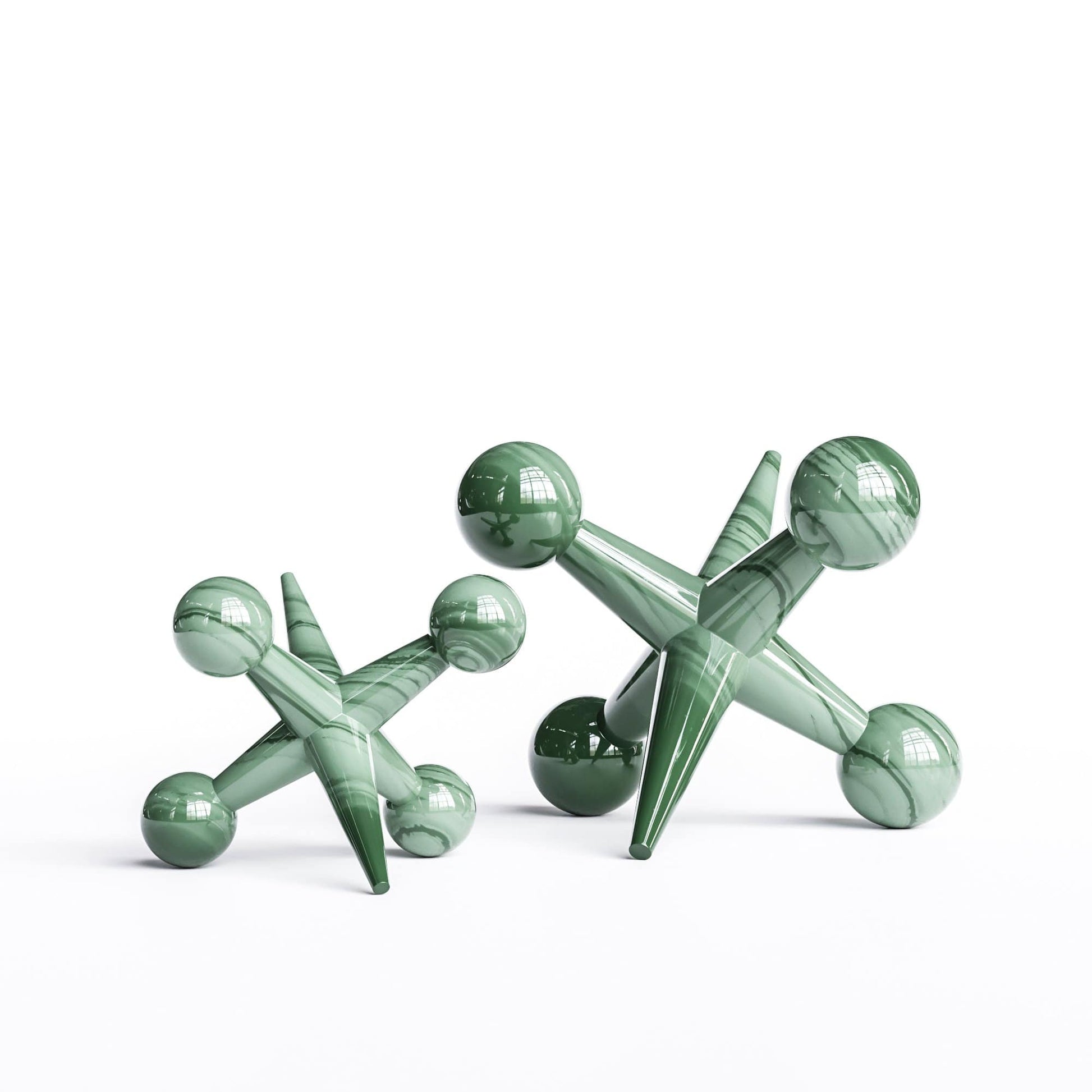 Ceramic Jack Set - Exotic Marbles - Synchrony Art INC