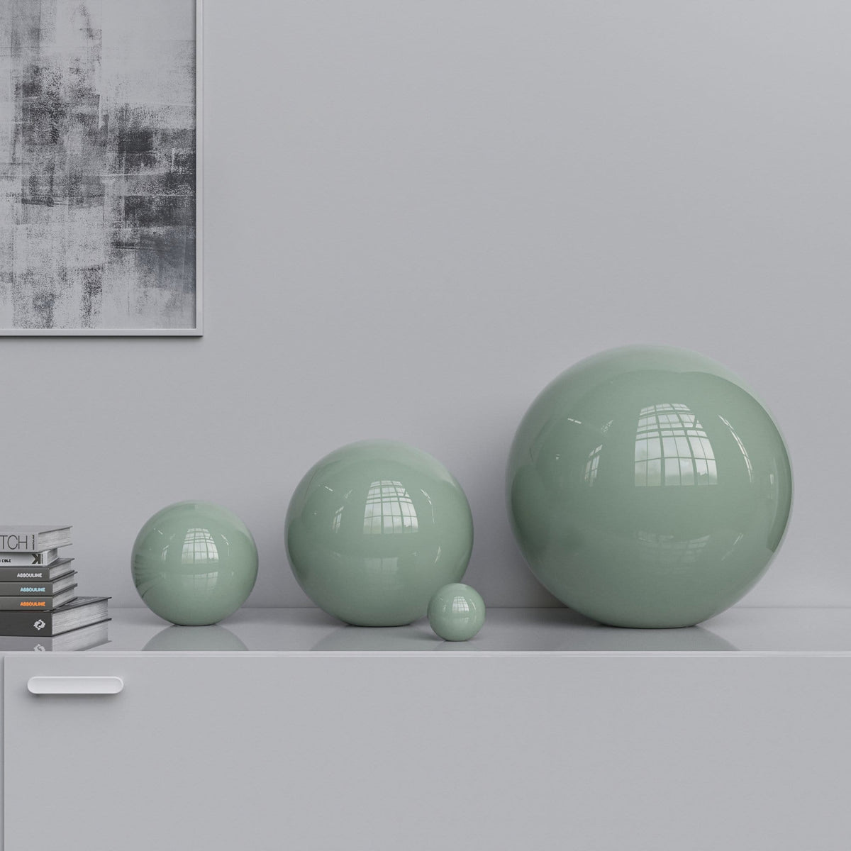 Ceramic Sphere Four Pieces Set - Plain Colors - Synchrony Art INC