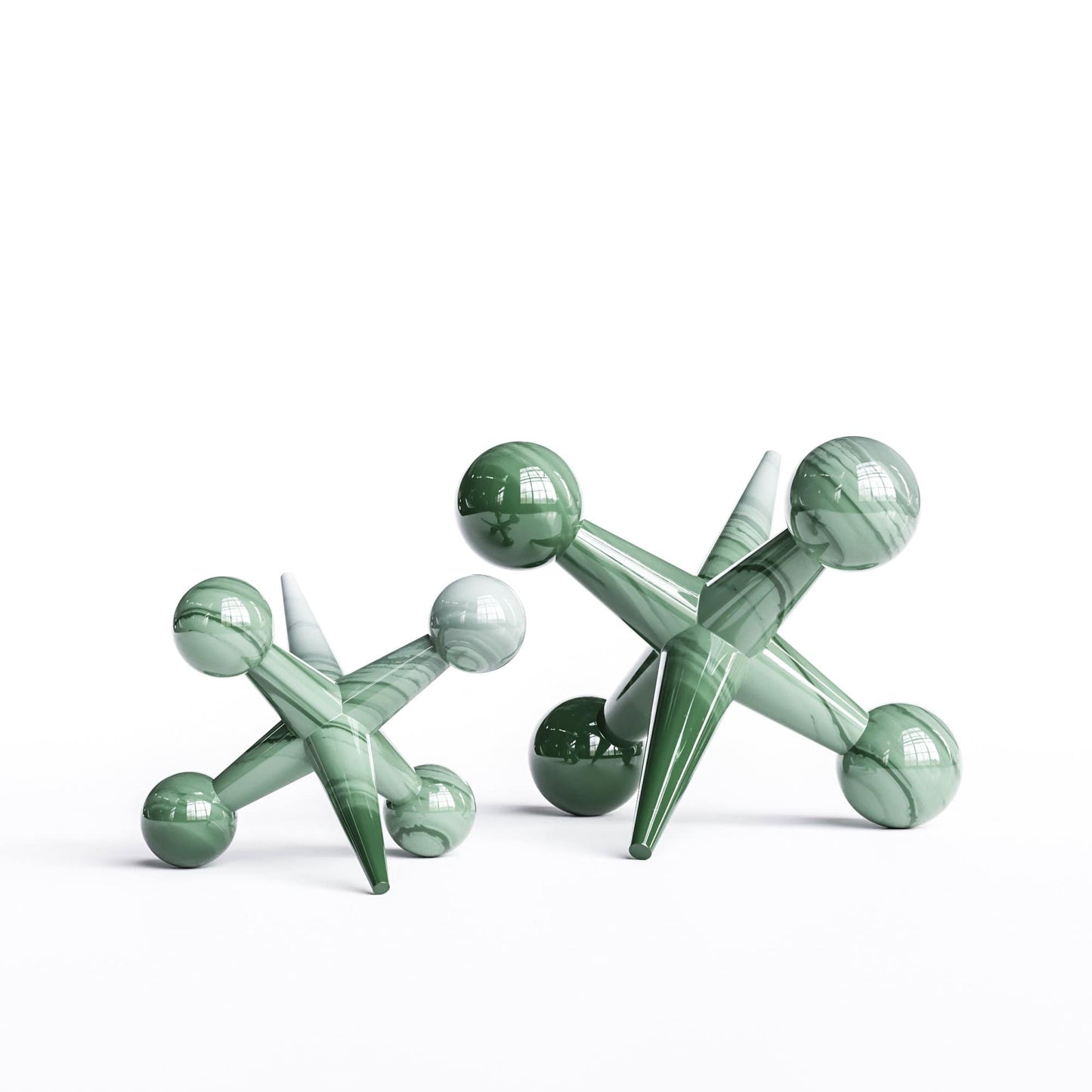Ceramic Jack Set - Faded Marbles - Synchrony Art INC