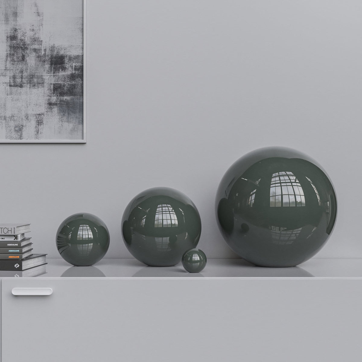 Ceramic Sphere Four Pieces Set - Plain Colors - Synchrony Art INC