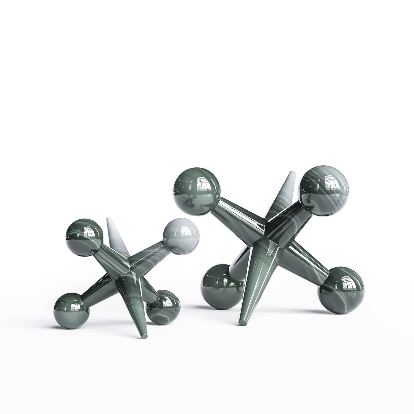 Ceramic Jack Set - Faded Marbles - Synchrony Art INC