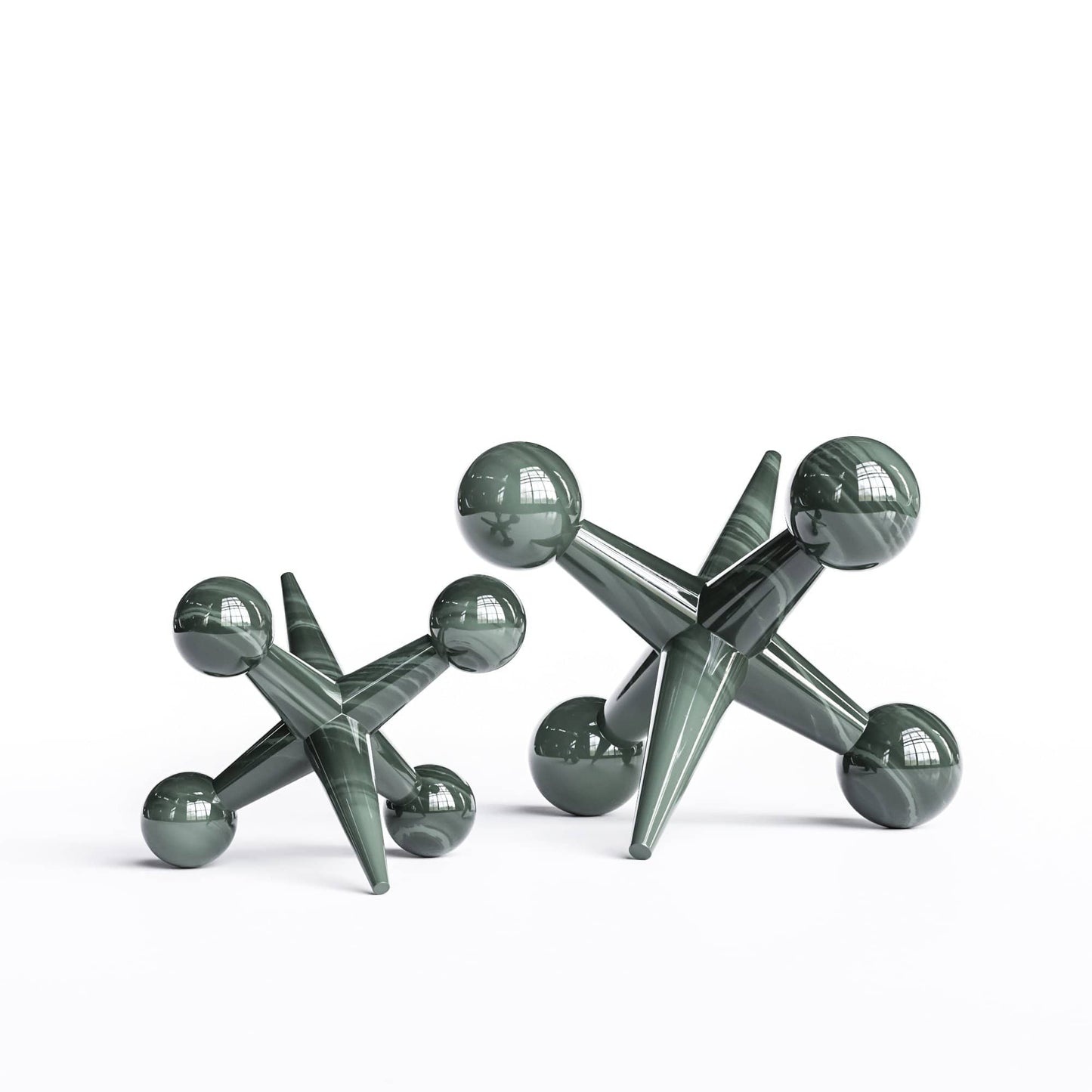 Ceramic Jack Set - Exotic Marbles - Synchrony Art INC