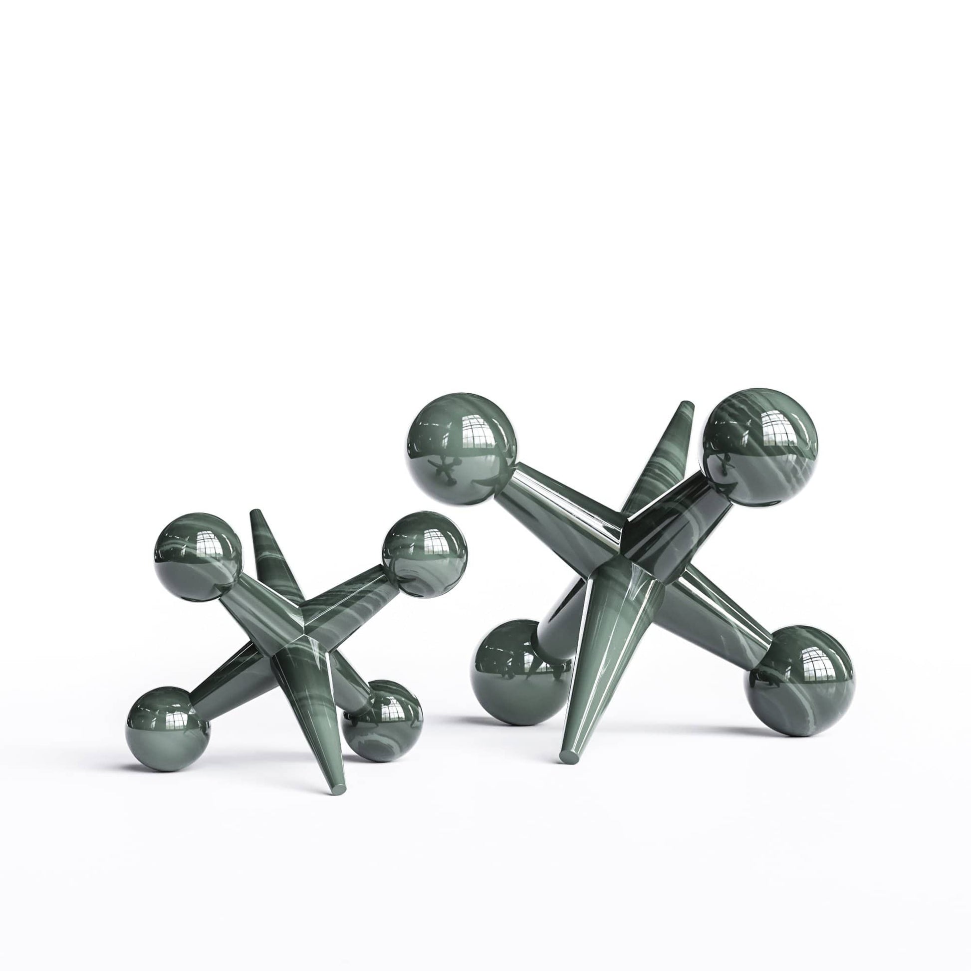 Ceramic Jack Set - Exotic Marbles - Synchrony Art INC