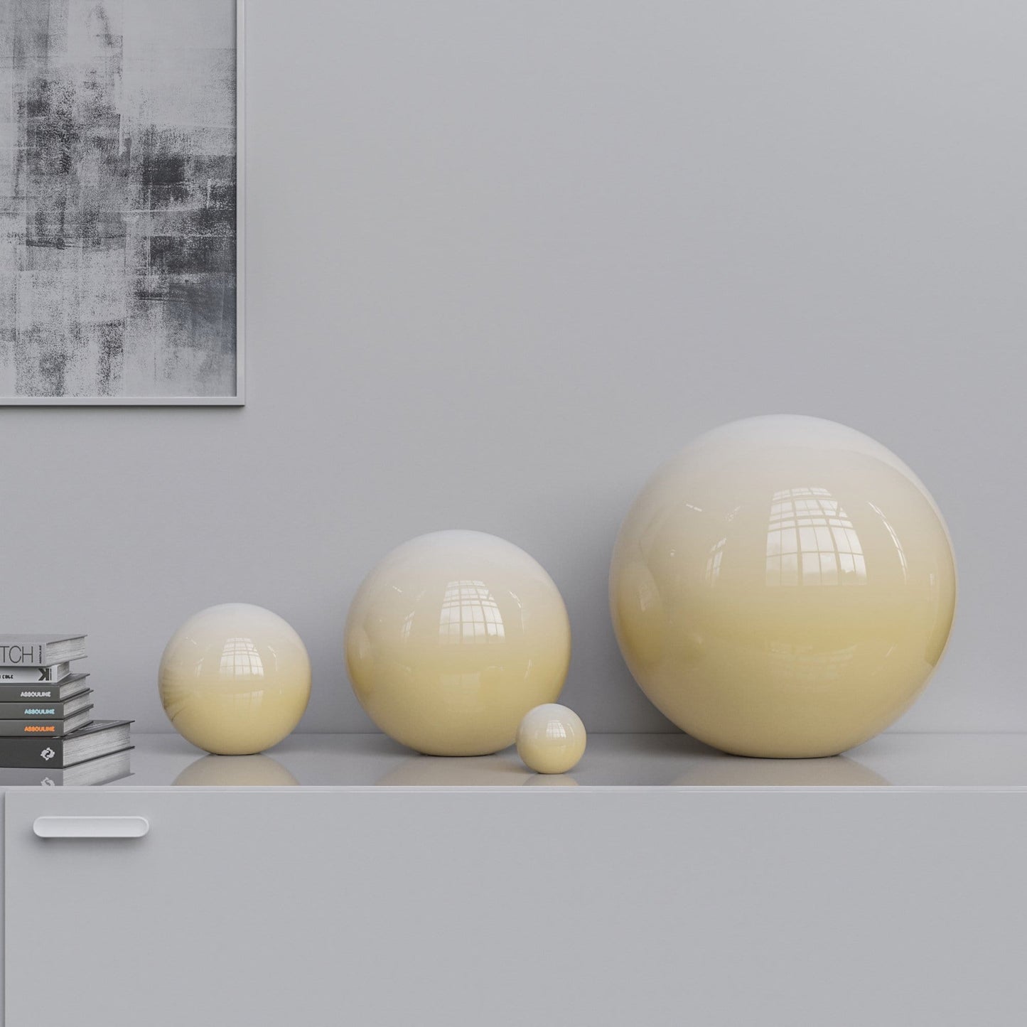 Ceramic Sphere Four Pieces Set - Faded Colors - Synchrony Art INC