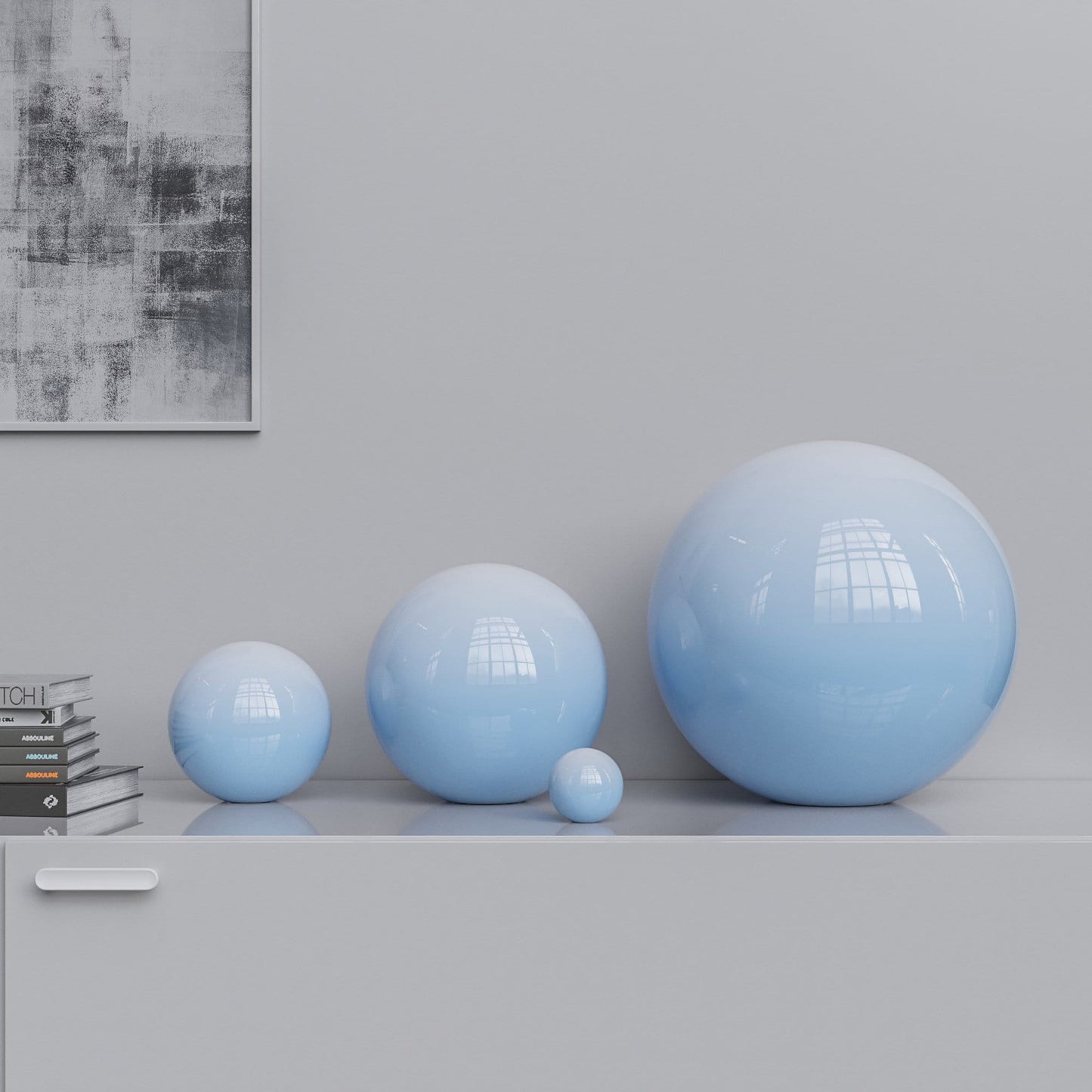 Ceramic Sphere Four Pieces Set - Faded Colors - Synchrony Art INC