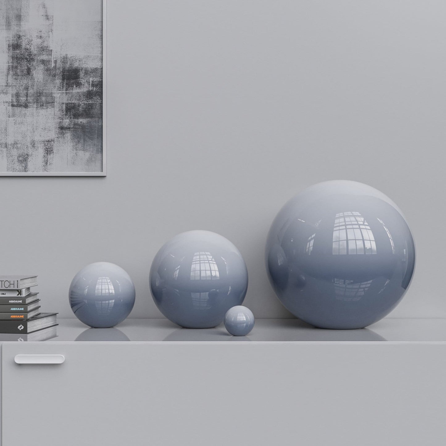 Ceramic Sphere Four Pieces Set - Faded Colors - Synchrony Art INC