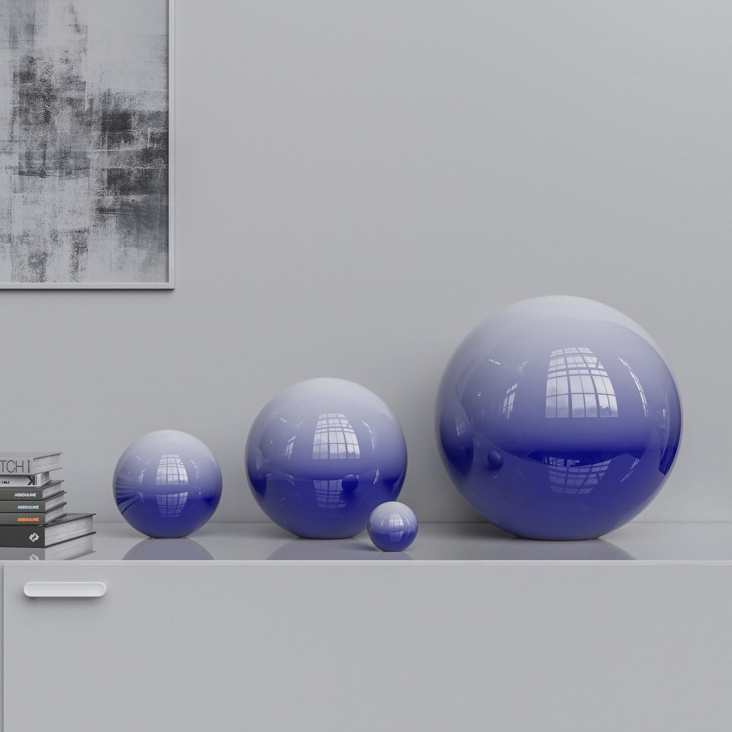 Ceramic Sphere Four Pieces Set - Faded Colors - Synchrony Art INC