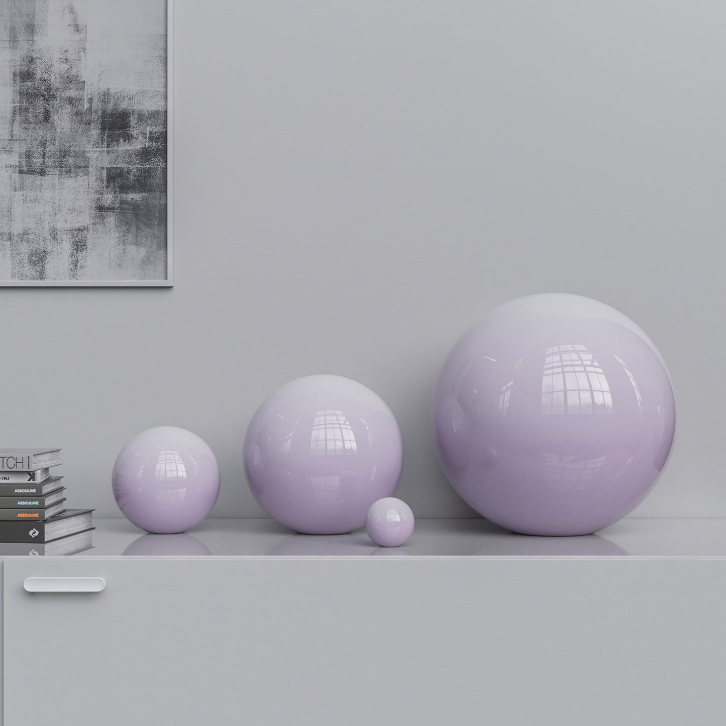 Ceramic Sphere Four Pieces Set - Faded Colors - Synchrony Art INC
