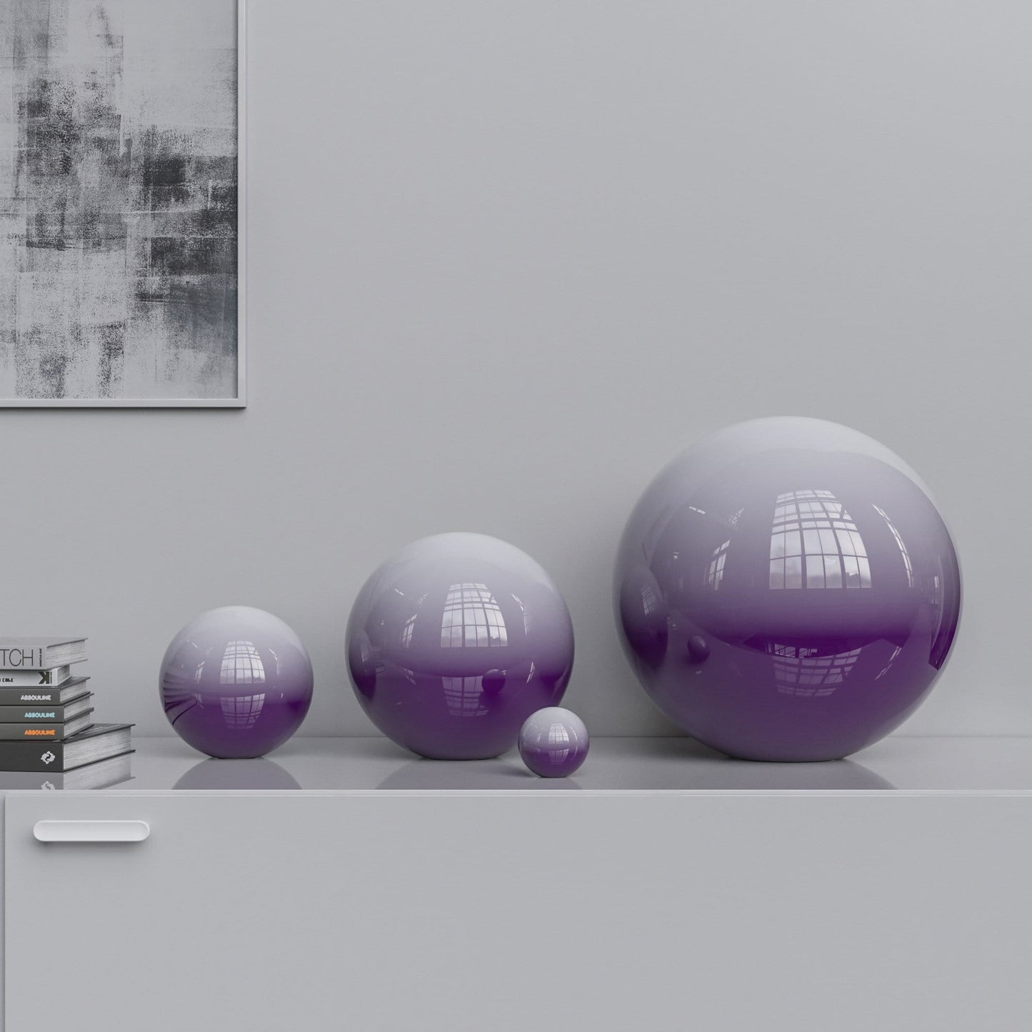 Ceramic Sphere Four Pieces Set - Faded Colors - Synchrony Art INC